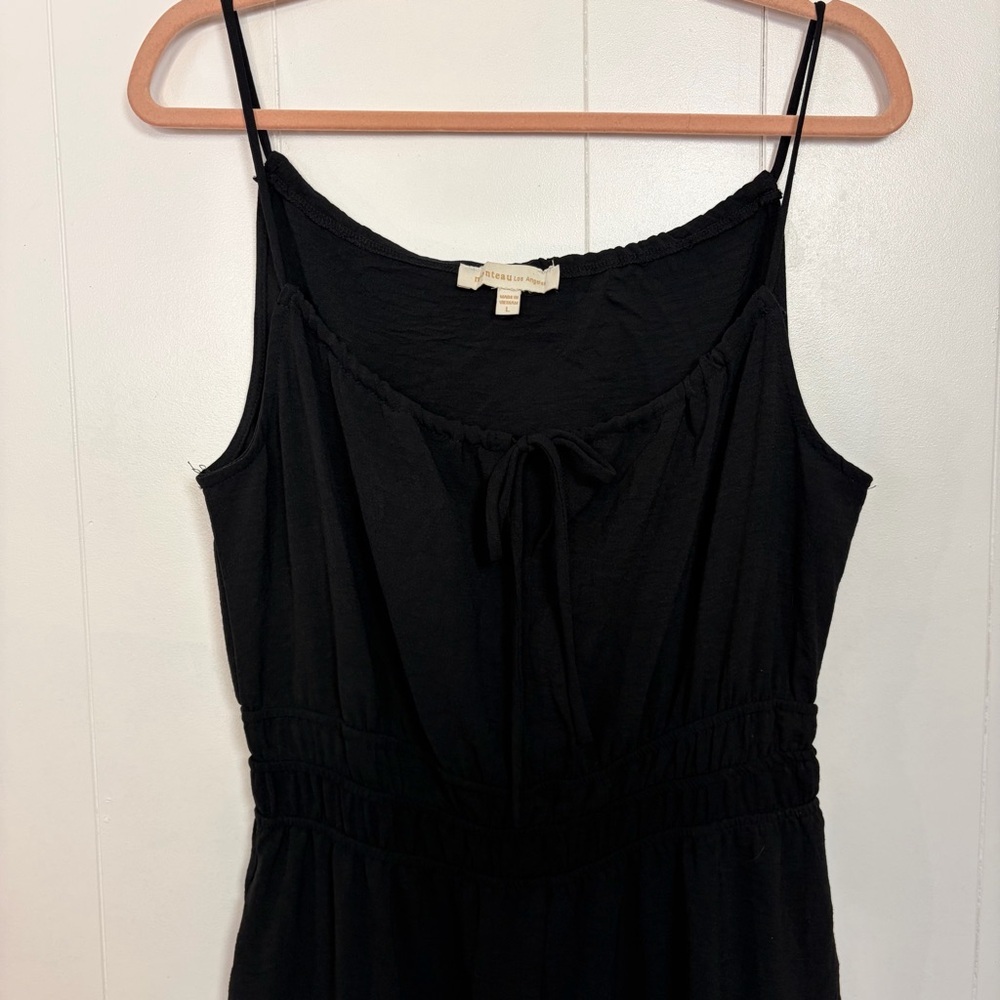 Monteau Black 1 Piece Jumpsuit Romper Straight Leg size Large minimalist summer - Picture 3 of 13